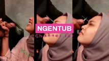 Hijaber Cantik Kulum Muncrat Kena Wajah HD Video